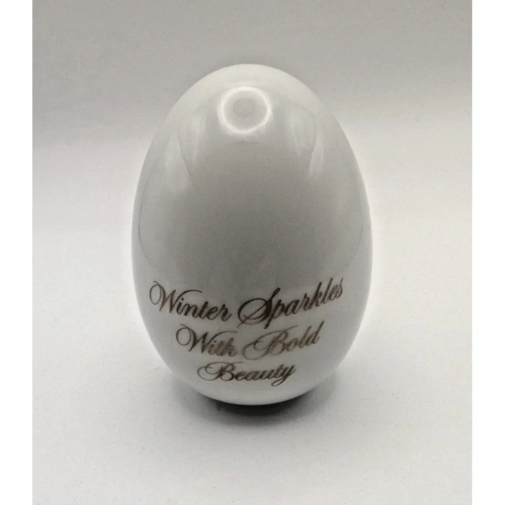 Vintage 1984 Avon Porcelain Egg Cardinals Bird Winter Sparkles with Bold Beauty